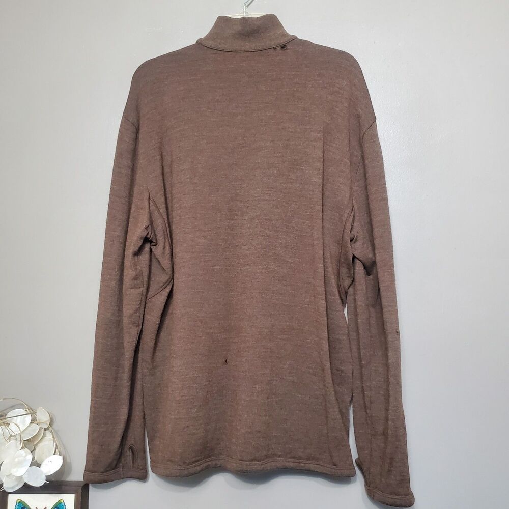 Icebreaker Sport 320 Men's Merino Wool 1/4 Zip Sweater Size XL Brown HOLES READ - Picture 6 of 14